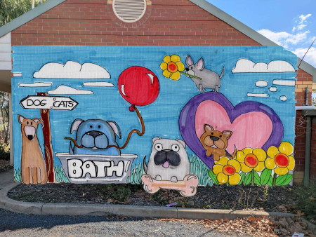 Example of Comical DOGs on large wall